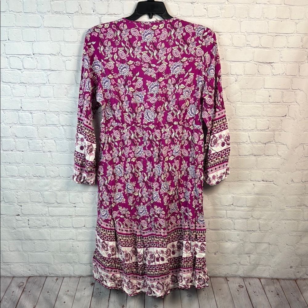 BloomChic Long Sleeve Floral Dress in Pink and White - Picture 6 of 6